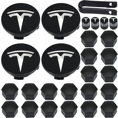 YISIZES Aero Wheel Cap Kit Tesla Wheel Hub Center Covers Lug Nut Caps