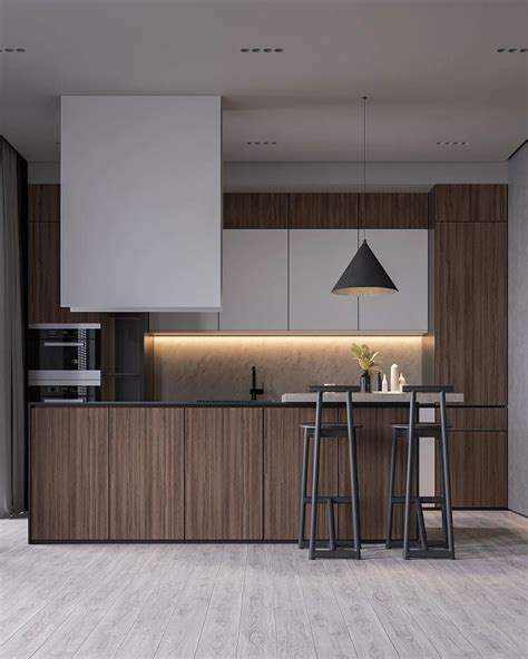 Modern Wood Grain Kitchen Cabinets With Island China Wood Grain And