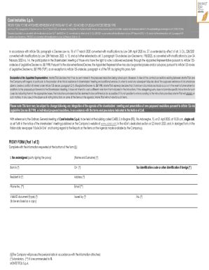 Fillable Online Carel Industries S P A Proxy Form Fax Email Print