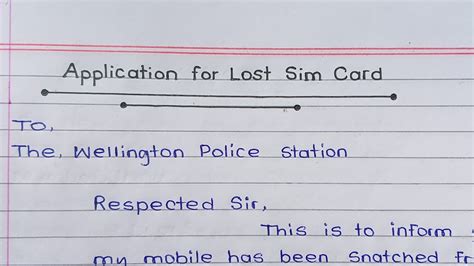 Application For Lost Sim Card How To Write A Application For Lost