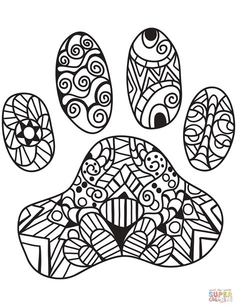 Printable Paw Print Coloring Pages