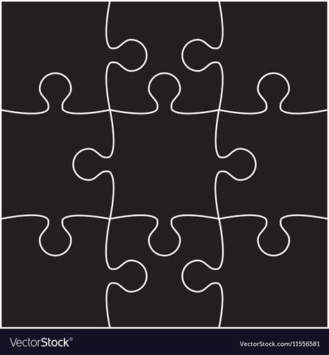 Black Puzzles Piece Jigsaw Pieces Royalty Free Vector