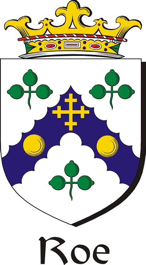 Roe Family Crest / Irish Coat of Arms Image Download - Tradebit