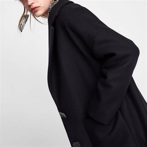 Zara Jackets Coats Zara Manteco Wool Coat Black Poshmark