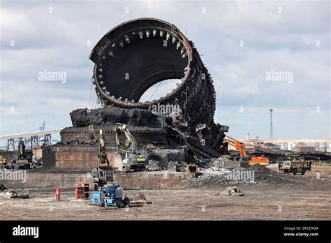 The Demolition Of The Blast Furnace And Hearth At Redcar Steelworks