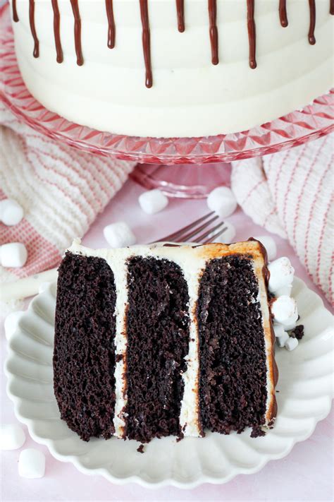 Hot Chocolate Cake With Marshmallow Buttercream Cake By Courtney