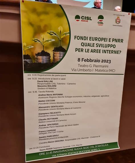 Linaugurazione Della Nuova Sede Cisl Di Matelica Un Convegno Dedicato