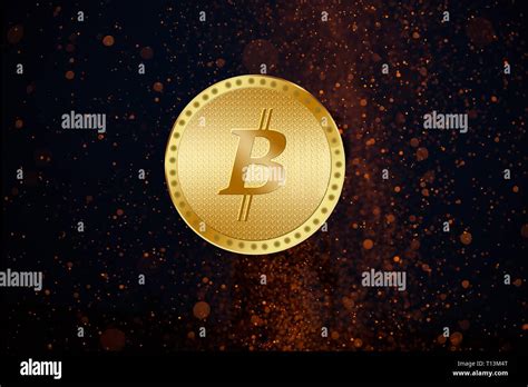 Golden Bitcoin Digital Currency Futuristic Digital Money Worldwide