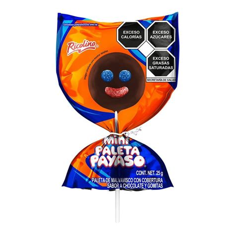 Paleta De Malvavisco Paleta Payaso Mini Con Cobertura Sabor Chocolate Y