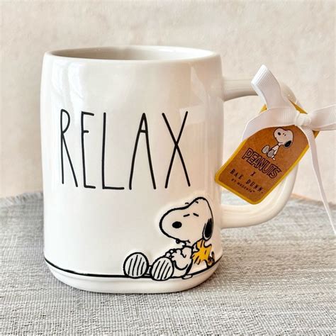 Peanuts Dining Peanuts Rae Dunn Snoopy Woodstock Relax Ceramic Mug