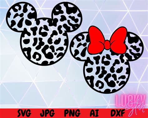 Leopard Print Mickey Head Svg Leopard Minnie Mouse Svg Etsy