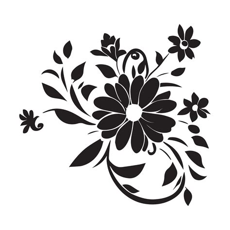 Flower Design Vector Illustration Black Color 24790526 Vector Art At