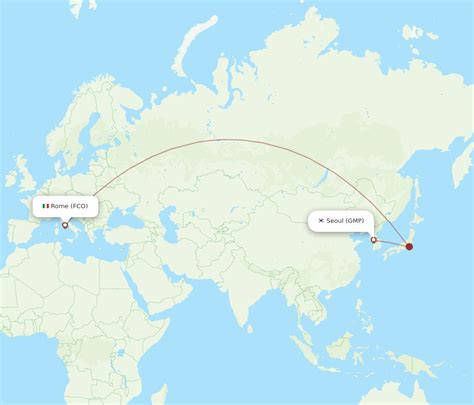 All Flight Routes From Seoul To Rome GMP To FCO Flight Routes