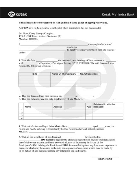 Fillable Online This Affidavit Is To Be Executed On Non Judicial Stamp