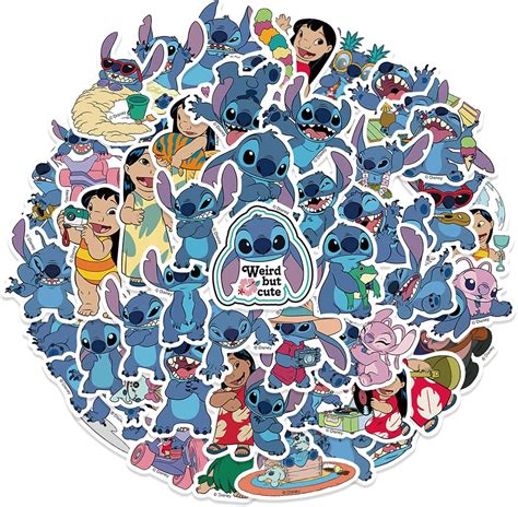 Pcs Lilo Stitch Stickers Cartoon Water Bottle Laptop Luggage