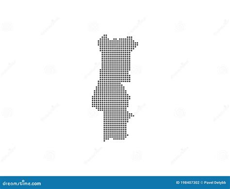 Portugal Country Dotted Map On White Background Vector Illustration