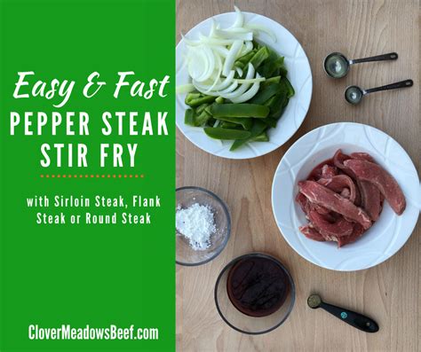 Easy Pepper Steak Stir Fry Clover Meadows Beef Grass Fed Beef Clover