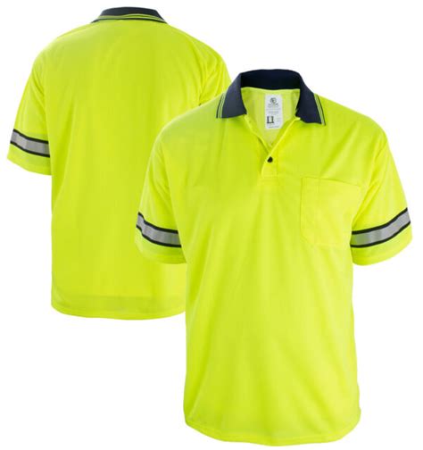 First Class High Visibility Polo Shirt With Reflective Stripes Ebay