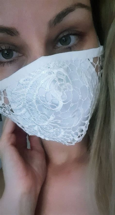 Luxury Face Mask Stylish White Womens Masks Beautiful Lace Etsy