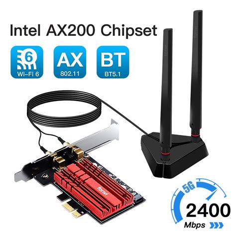 3000Mbps Wifi6 Dual Band Intel AX200 PCIe Wireless Wifi Adapter 2 4G