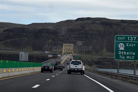 Vantage Bridge Over Columbia River Washington Editorial Stock Image