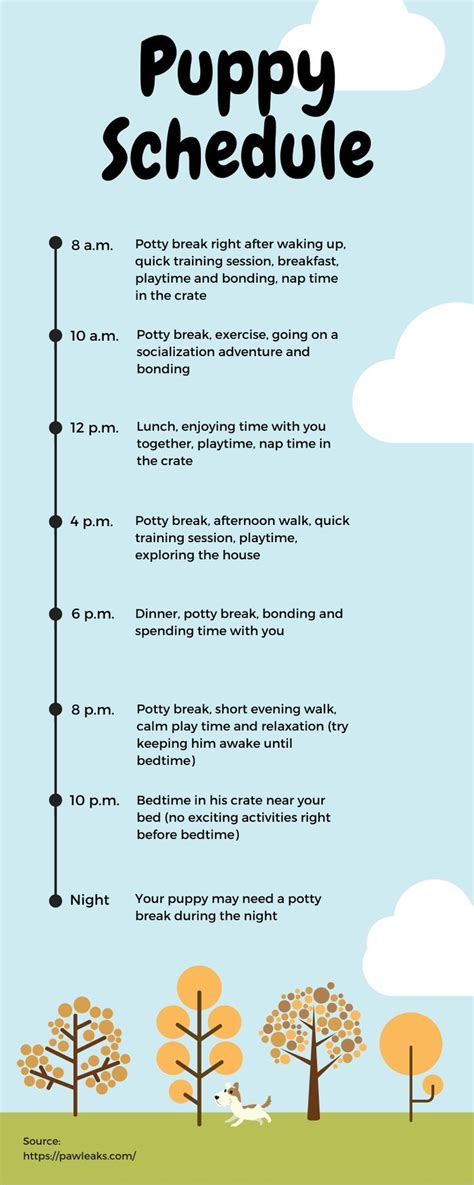 Daily Routine Printable Puppy Schedule