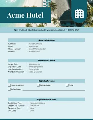 Free Reservation Form Templates Venngage