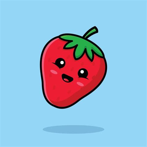 Cute strawberry cartoon icon illustration 4916021 Vector Art at Vecteezy