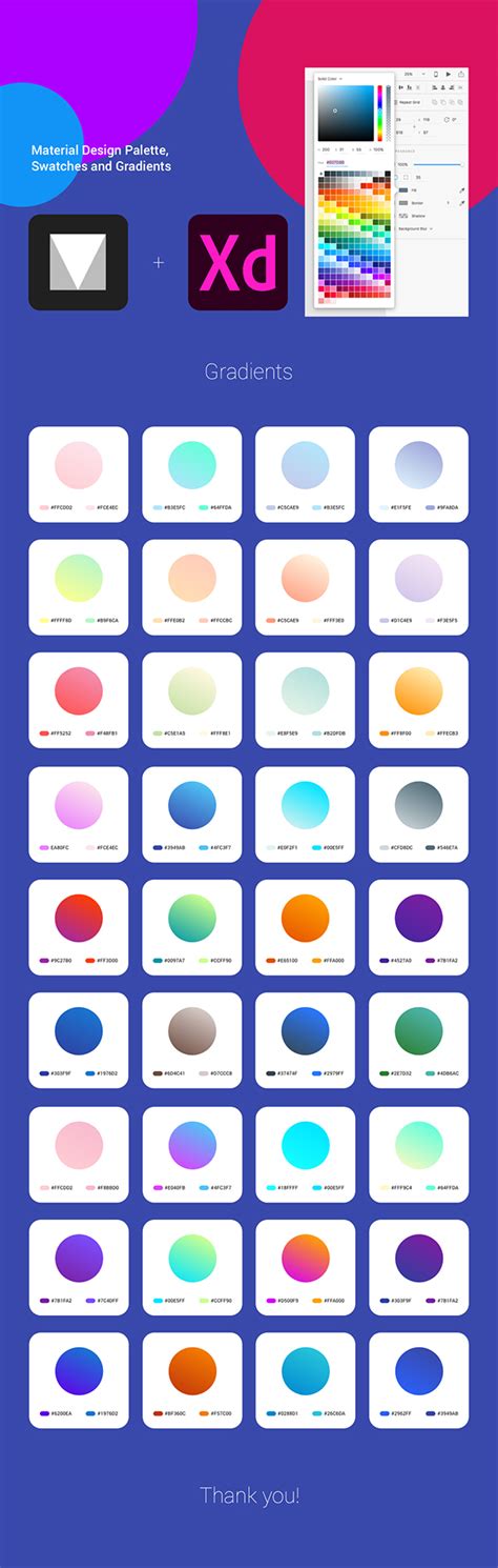 A Complete Material Design Color Palette Plus Gradients Behance