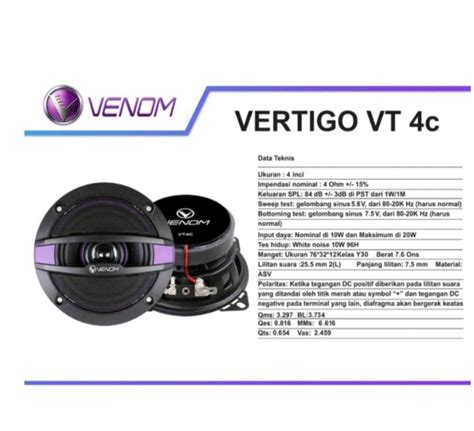 Speaker Coaxial Venom Vertigo Vt C Speaker Mobil Inch Venom