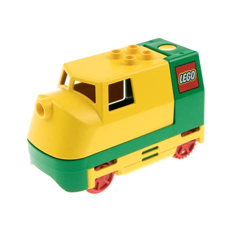 1 x Lego Duplo elektrische Eisenbahn E Lok gelb grün Lokomotive