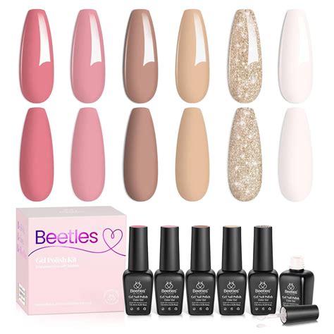 Amazon Beetles Gel Polish Pink Nude Neutral Gel Nail Polish Kit