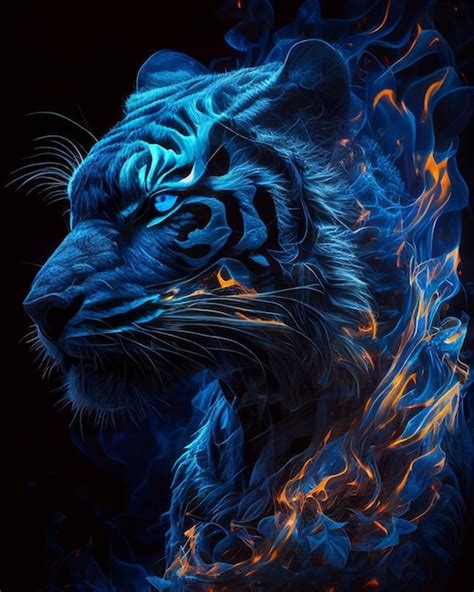 Cool Blue Tiger Wallpaper