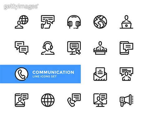 Communication Vector Line Icons Simple Set Of Outline Symbols Modern