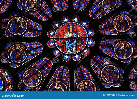 Stained Glass Window Chartres Cathedral Stock Photo Image Of