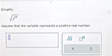 Solved Simplify Sqrt Y Assume That The Variable Represents A
