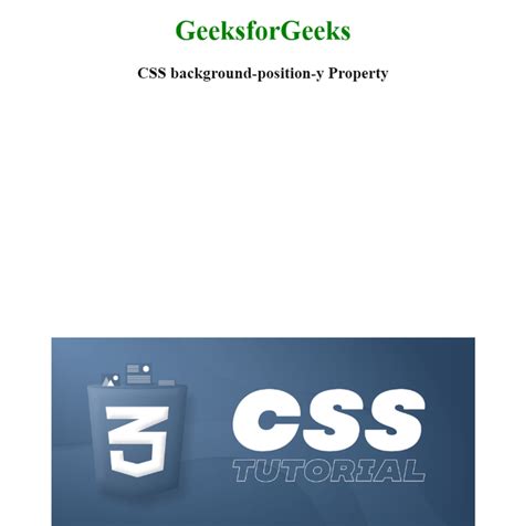 Css Background Position Y Property Geeksforgeeks