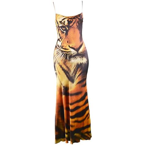 Iconic Roberto Cavalli Silk Tiger Print Runway Dress C Fall 2000 At 1stdibs Roberto Cavalli