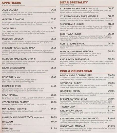 Sitar Menu, Menu for Sitar, Strand, London - Zomato UK