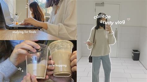 Vlog College Finals Week Lots Of Studying Cute Cafes Realtime