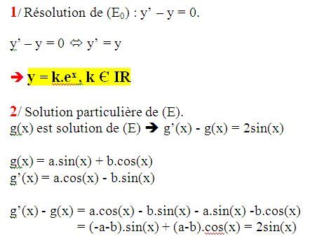 solution particulière équation différentielle