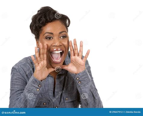 Black woman screaming stock photo. Image of excited, isolated - 29647912