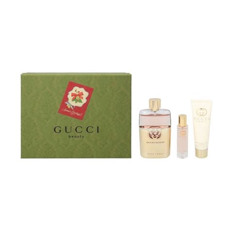 Gucci Guilty Pour Femme T Set With 90ml Edp Spray 15ml Purse Spray 50ml Body Lotion