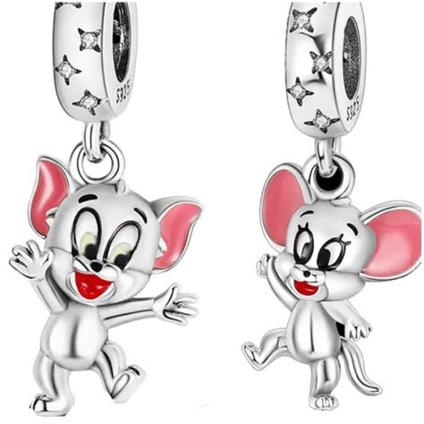 Tom I Jerry Zestaw 2 Sztuki Charms Do Pandora Moda Trusky