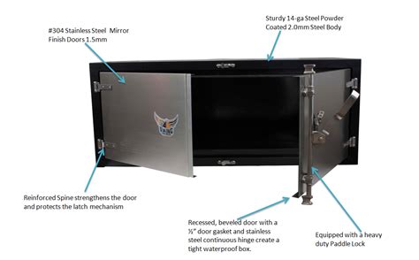 Black Color Truck Tool Box with Double Barn Door Style and Heavy-Duty Paddle Lock