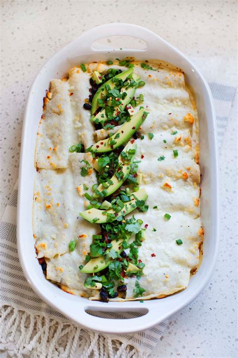 Creamy White Sauce Veggie Enchiladas A Beautiful Mess