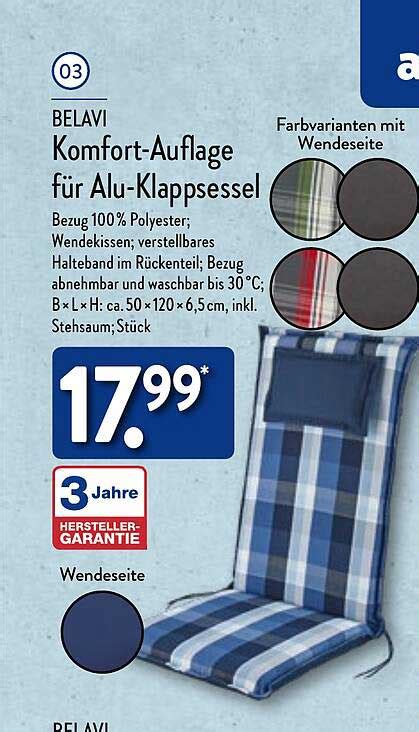 Belavi Komfort Auflage F R Alu Klappsessel Angebot Bei Aldi Nord