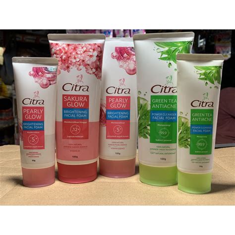 Jual CITRA FACIAL FOAM SAKURA GLOW PEARLY GLOW GREEN TEA ANTIACNE