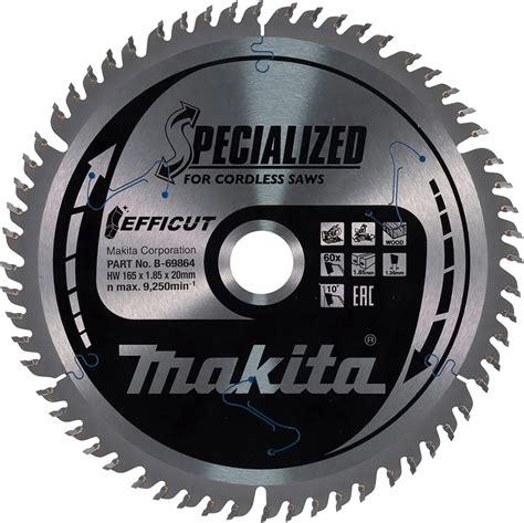 Makita Sägeblatt Efficut Holz für Akku Handkreissägen 165 x 1 4 x 20