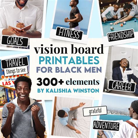 Vision Board Printables For Black Men 300 Inspiring Pictures Words And Affirmation Cards Dream